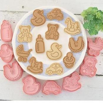 Babás Sütemény Kiszúró és Mintázó Készlet - 8 Forma, Torta Dekoráláshoz kép