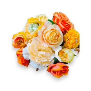 Barack színű művirág dekoráció tortára kép