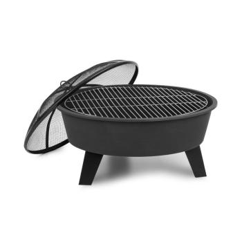 Blumfeldt Nolana, 2 az 1-ben, tűzrakóhely és grill, Ø73cm szikrafogó, Ø64 cm grill, acél, fekete kép