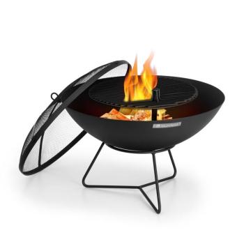 Blumfeldt Orbit, 3 az 1-ben acél tűzrakóhely, Ø 60 cm, 40 cm grill, asztal, fekete kép