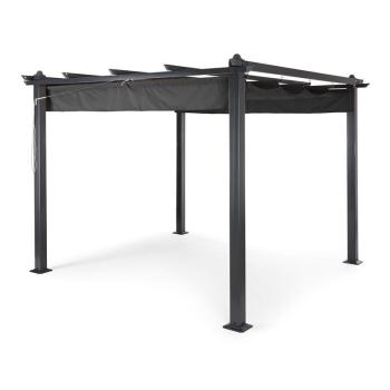 Blumfeldt Pantheon, pergola, 3 x 3 m, alumínium, napellenző, poliészter, szürke kép