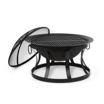 Blumfeldt Pentos, 2 az 1-ben tűzrakó tál és grillező, Ø 73 cm, szikrafogó, Ø 60 cm grill, öntöttvas, fekete kép