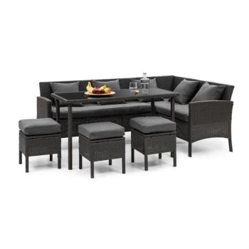 Blumfeldt Titania Dining Lounge Set, kerti ülőgarnitúra készlet, fekete/sötétszürke kép