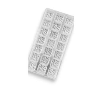 Buborékos, négyzet alakú polikarbonát bonbon forma, 21 adagos  kép