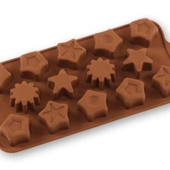 Csillag és Nap Alakú Bonbon Forma – 15 Adagos Szilikon Öntőforma kép
