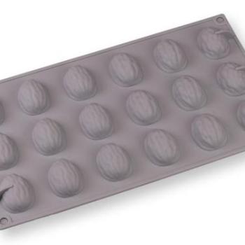 Dió alakú sütőforma – szilikon, 18 darabos, házi finomságokhoz kép