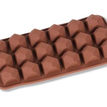 Díszített Négyzet Alakú Szilikon Bonbonforma – 18 Adagos kép