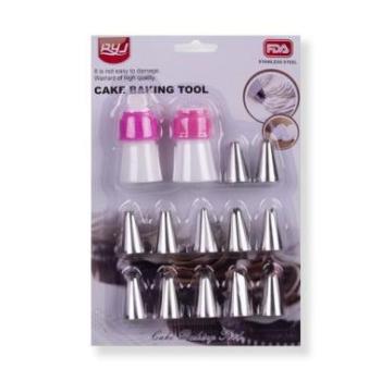 Díszítőcső készlet – 14 részes tortadíszítéshez csatlakozóval kép