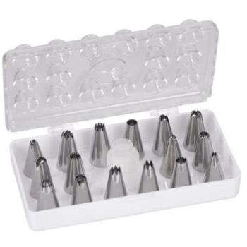 Díszítőcső Készlet – 17 Részes Habzsákkal és Praktikus Tárolóval kép