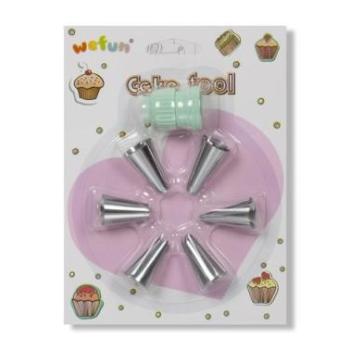 Díszítőcső Készlet, 6 db - Habzsák Csatlakozóval Torta Díszítéshez kép