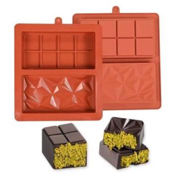 Dubai csoki forma, szilikon, 2 táblás, kristály és kocka mintás kép