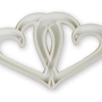 Dupla Szív Fondant Kiszúró - Cukrászati Díszítéshez és Formázáshoz kép