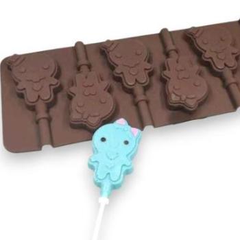 Emberke mintás nyalóka forma szilikon 5 adagos kép