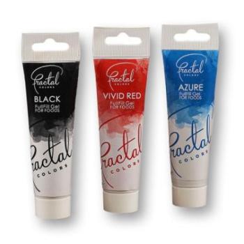 Ételfesték gél készlet – fekete, piros, égszínkék (3 db) kép