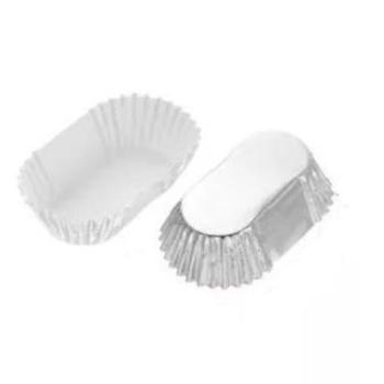 Ezüst hosszúkás muffin papír 3*7 cm 20 db kép