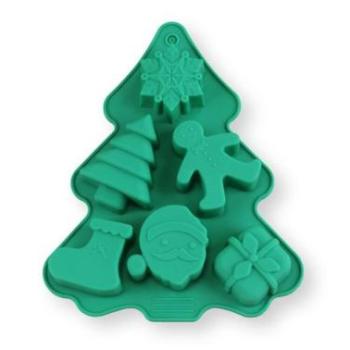 Fenyőfa Süteményforma – Rugalmas Szilikon, 6 Adagos kép