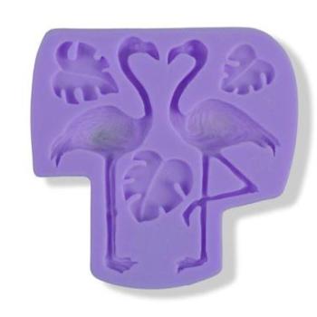 Flamingó és Pálmalevél Szilikon Formázó - Sütemény Díszítéshez kép