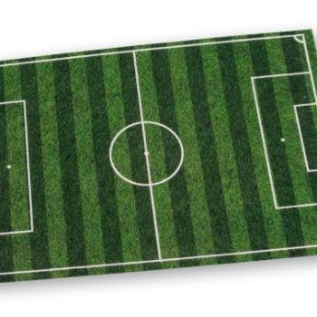 Focipálya tortaostya – téglalap alakú, zöld csíkos mintával kép