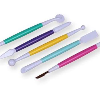 Fondant Formázó Készlet – 5 Részes, Kétoldalú, Tortadíszítéshez kép