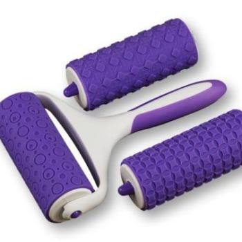 Fondant Mintázó Henger 3 Különböző Mintával - Pöttyös, Kockás, Rombuszos kép