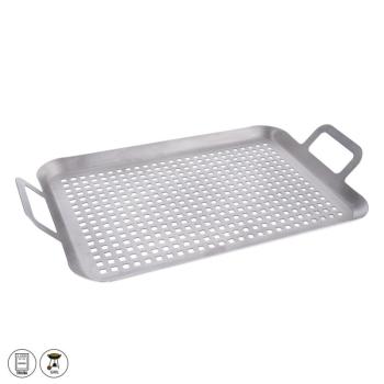 Grill tepsi nyílásokkal - ezüst - Méretet 43x25 cm kép