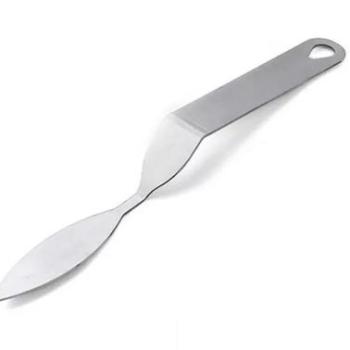 Hajlított tortadíszítő kés 22,5 cm levél végű kép