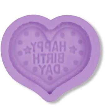 Happy Birthday Feliratos Szív Szilikon Fondant Formázó kép
