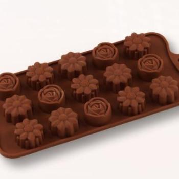 Három -féle virág szilikonos bonbon forma kép