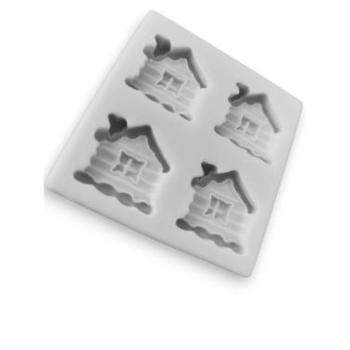 Házikók szilikon fondant forma, 4 adagos kép