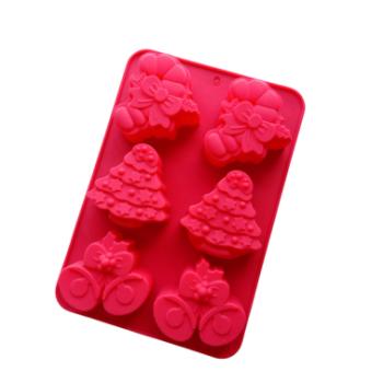 Helyes mintás 6 adagos karácsonyi szilikon forma kép