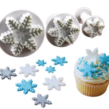 Hópehely alakú fondant kiszúró készlet (3 db, szögletes) kép