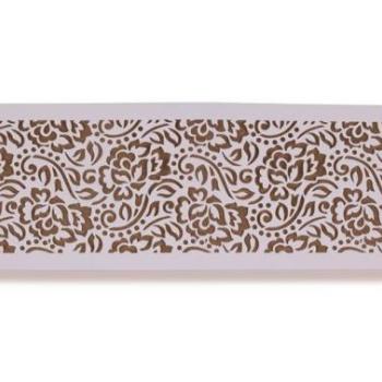 Hosszúkás virág és levél mintás tortastencil kép