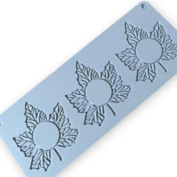 Juhar levél alakú csoki dísz készítő szilikon forma, 3 adagos kép