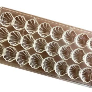 Kagyló alakú polikarbonát bonbon forma 24 adagos kép