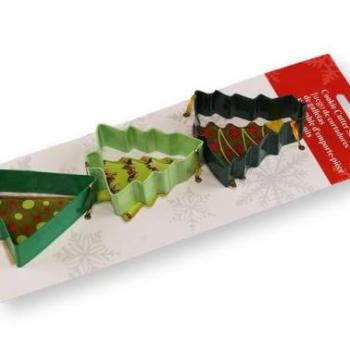 Karácsonyfa mézeskalács kiszúró, 3 db fém – ünnepi süteményekhez kép