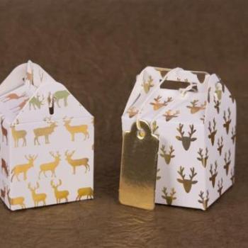 Karácsonyi Arany Színű Doboz Készlet - Összehajtható, 4 db kép