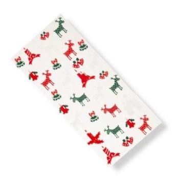 Karácsonyi Celofán Tasakok, 50 Darab – Rénszarvas Mintával és Lezáróval kép