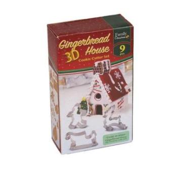 Karácsonyi Mézeskalács Házikó Kiszúró Készlet - 9 Darabos, Ideális Karácsonyi Sütéshez kép