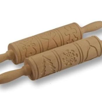 Karácsonyi Mintás Sodrófa - Ünnepi Hangulat a Kekszeken kép