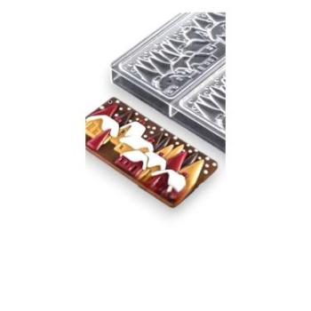 Karácsonyi város polikarbonát tábla csoki forma, 3 adagos  kép