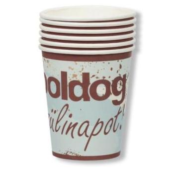 Kék-barna boldog szülinapot feliratos papírpohár 250 ml 6 db kép