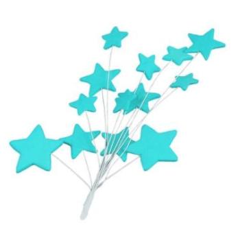 Kék cukor csillag beszúró tortadíszítéshez kép