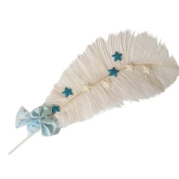 Kék tollas tortadísz kép