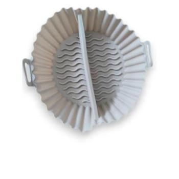 Két részre osztott kerek szilikon air fryer sütőforma 14 cm kép