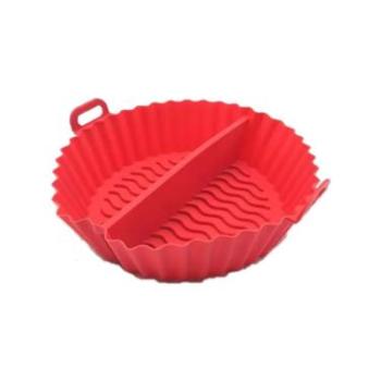 Két részre osztott kerek szilikon air fryer sütőforma 18 cm kép