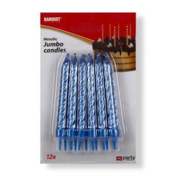 Királykék 12 Szálas Szülinapi Gyertya – Tökéletes Tortadíszítéshez kép