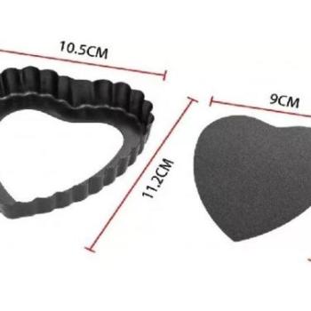 Kivehető aljú szív alakú mini piteforma kép