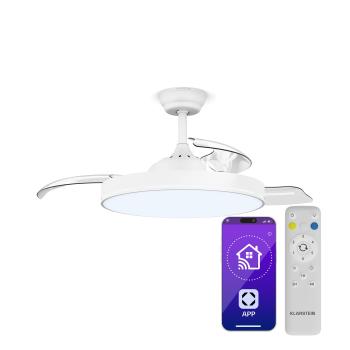 Klarstein AirFold | Okos mennyezeti ventilátor | Behúzható lapátok | Fényerőszabályzós LED világítás | Smart kép