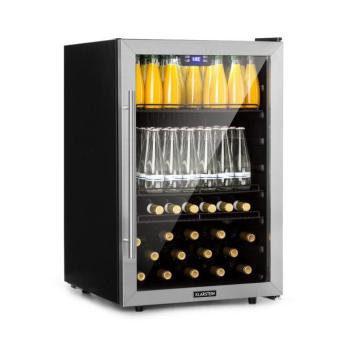Klarstein Beersafe 5XL, hűtőszekrény, 147 liter, 3 polc, panoráma üvegajtó, rozsdamentes acél kép