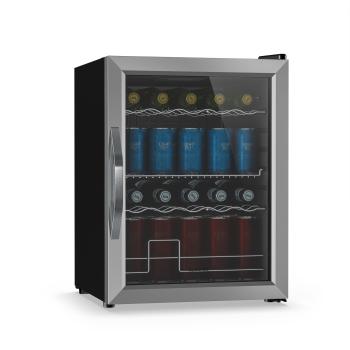 Klarstein Beersafe italhűtő üveges ajtóval | 64 x 48 cm | LED belső világítás | Ezüst/Fekete kép